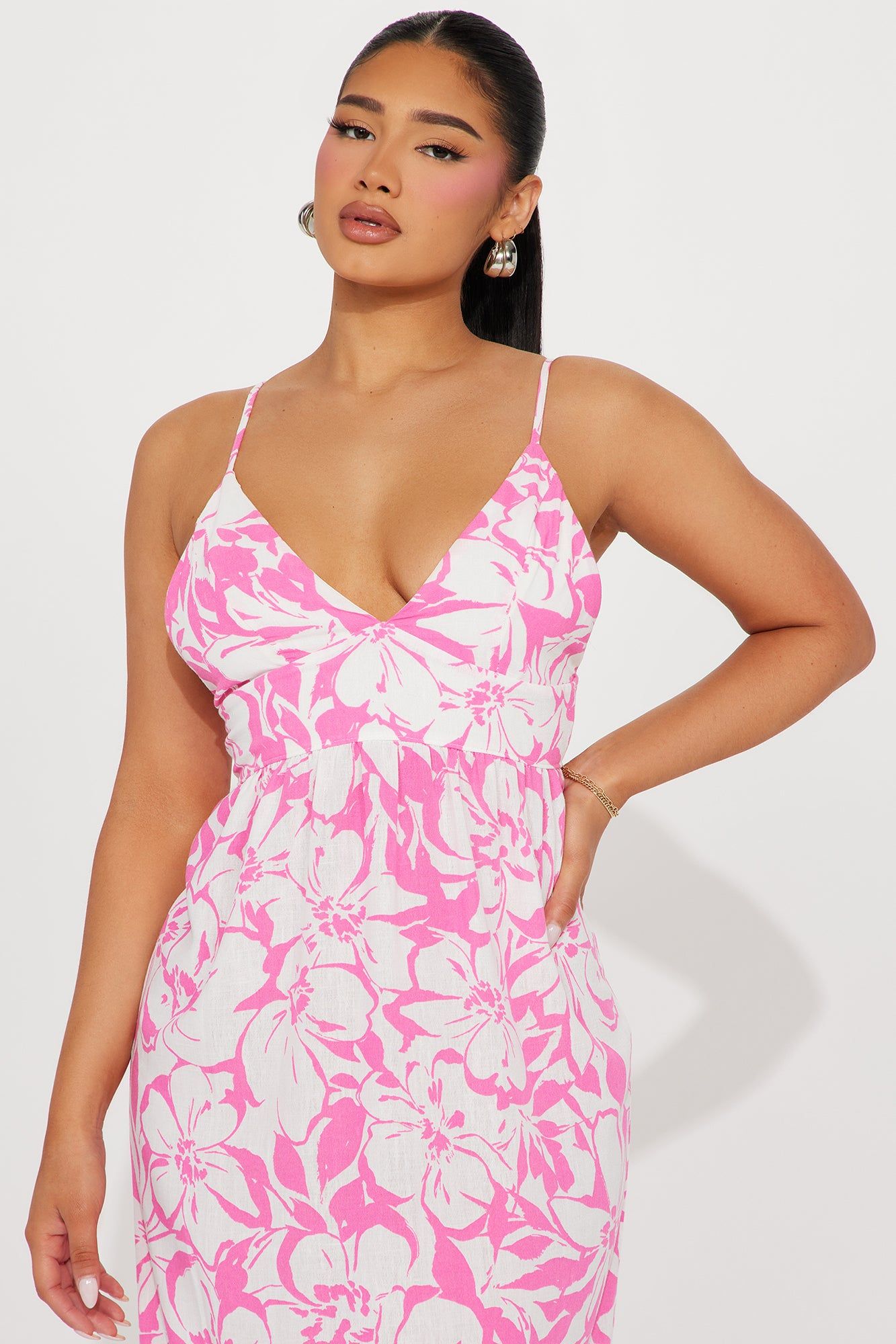 Paradise Linen Maxi Dress - Hot Pink sold by Fashion Nova product image thumbnail 2