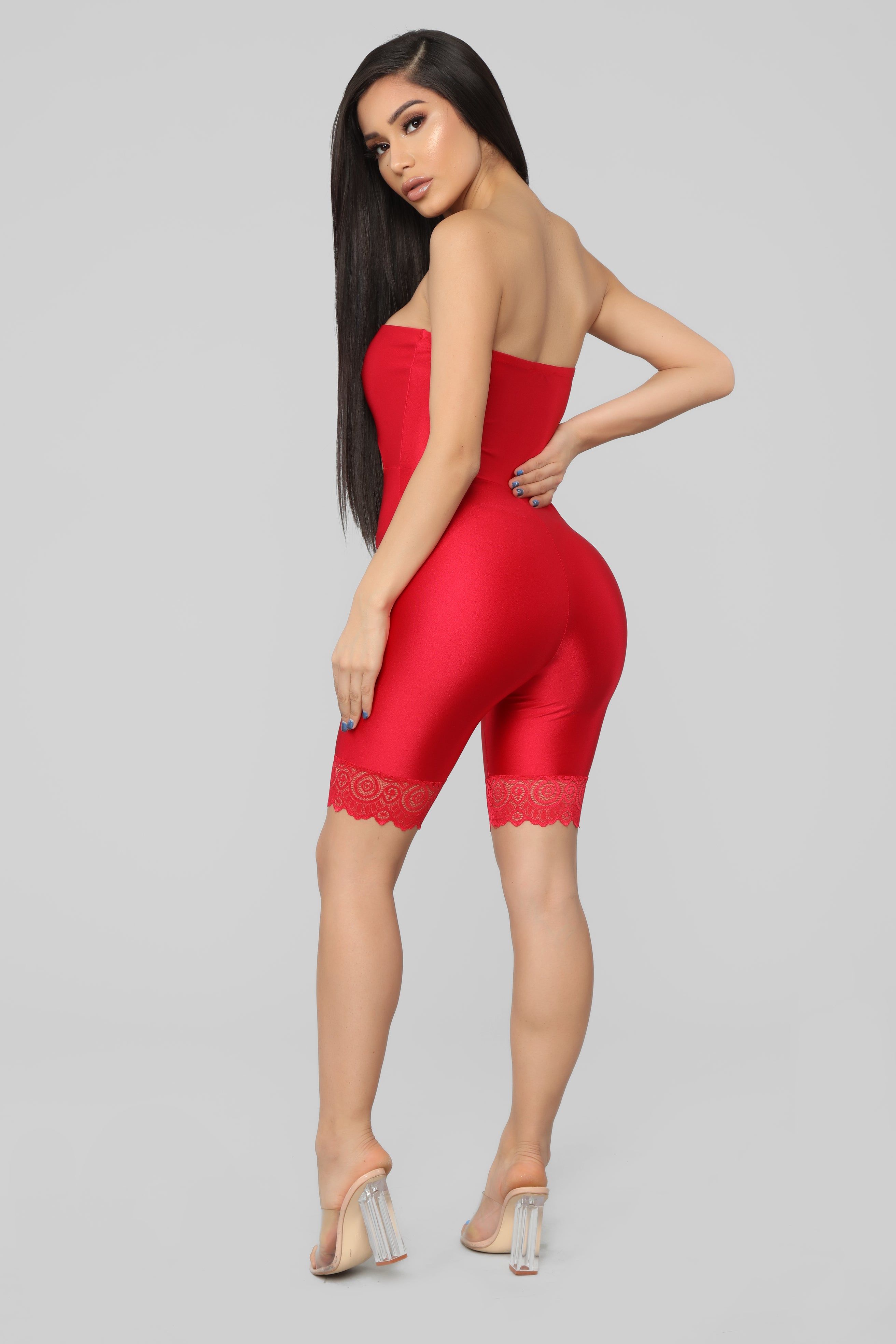 Subtle Romance Romper - Red sold by Fashion Nova product image thumbnail 5