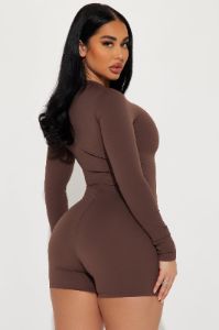 Santana Seamless Romper - Brown sold by Fashion Nova