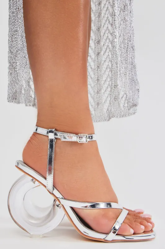Give Me A Ring Square Toe Heels - Silver sold by Fashion Nova
