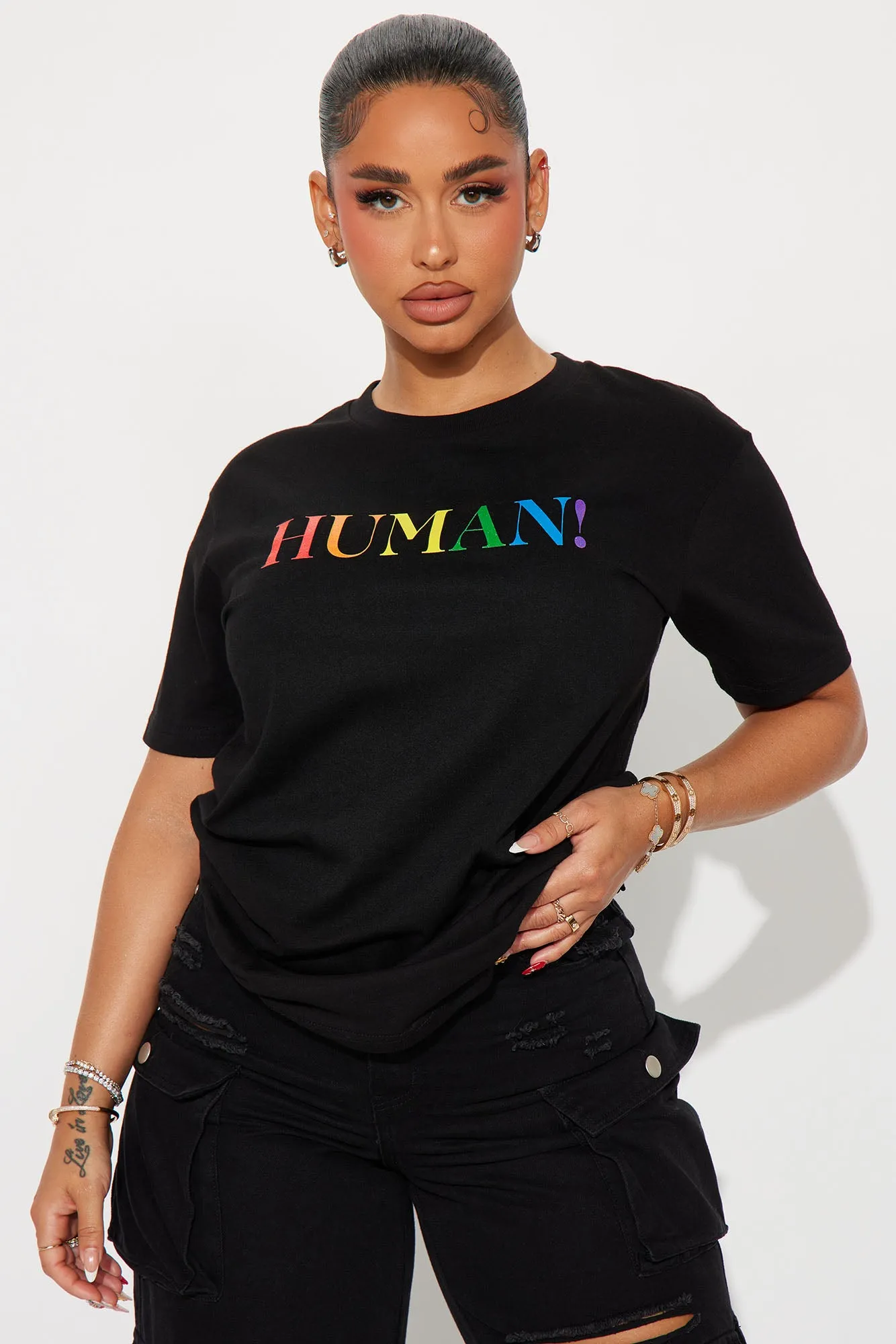 We Are All Human Pride Tee - Black sold by Fashion Nova