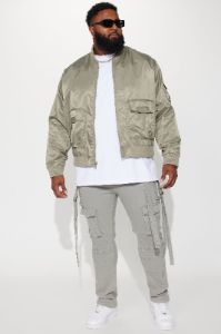 Day By Day Utility Bomber Jacket - Olive sold by Fashion Nova