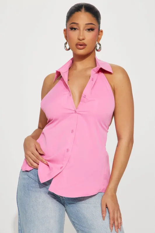 First Crush Poplin Shirt - Pink sold by Fashion Nova