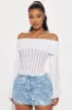 Take Your Time Off Shoulder Sweater - White sold by Fashion Nova