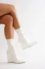 Looks Are Serving Wedge Booties - Cream sold by Fashion Nova