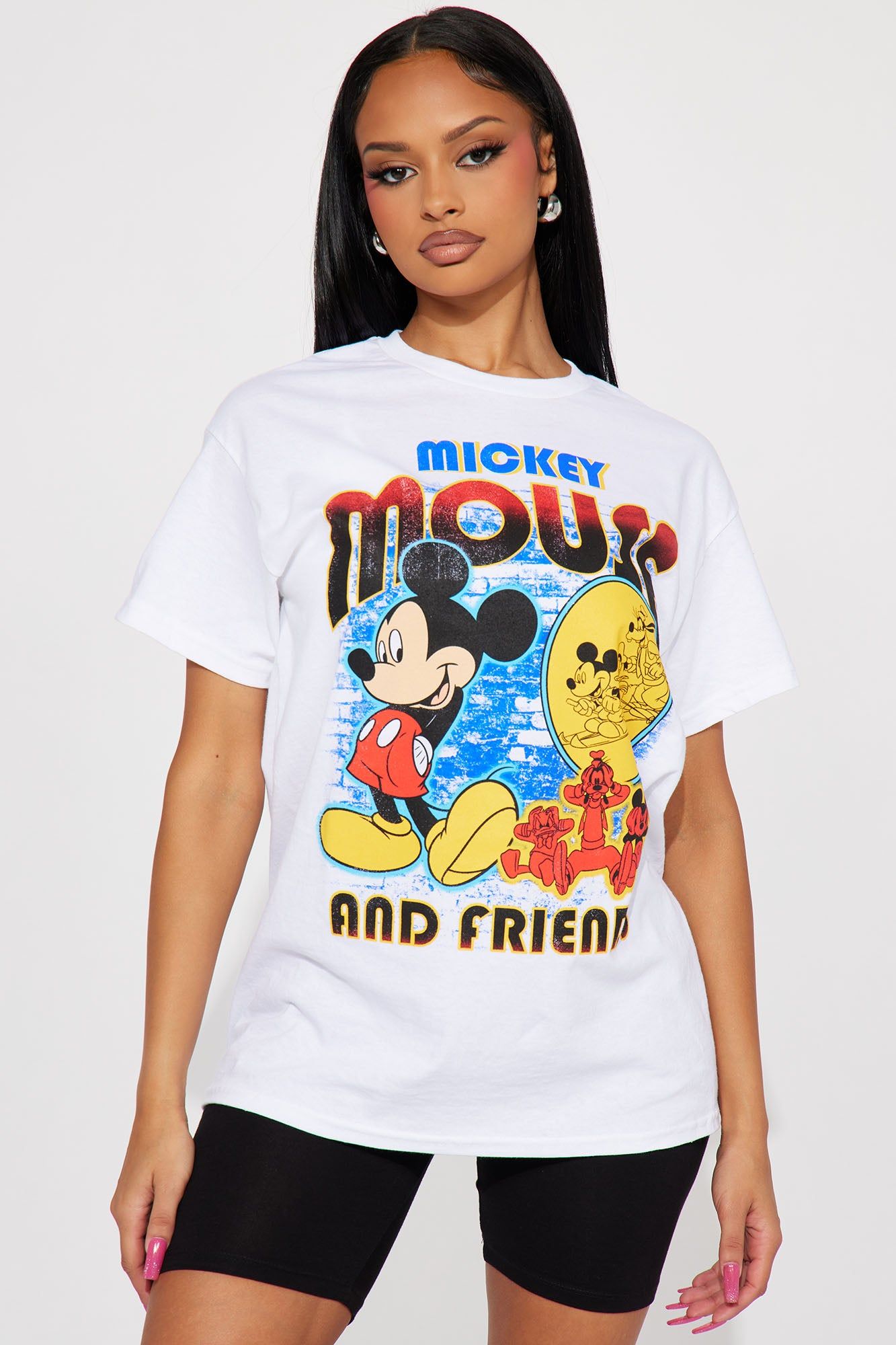 Mickey Mouse And Friends Graphic Tee - White sold by Fashion Nova