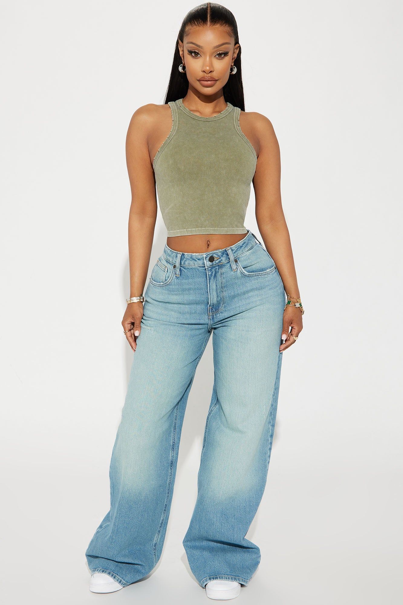 Melody Tinted Baggy Jeans - Vintage Wash sold by Fashion Nova