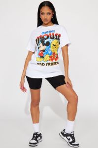 Mickey Mouse And Friends Graphic Tee - White sold by Fashion Nova