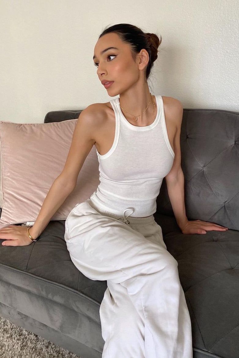 Audrey Ribbed Tank Top - White sold by Fashion Nova product image thumbnail 2