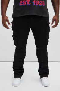 On Repeat Cargo Flare Pants - Black sold by Fashion Nova