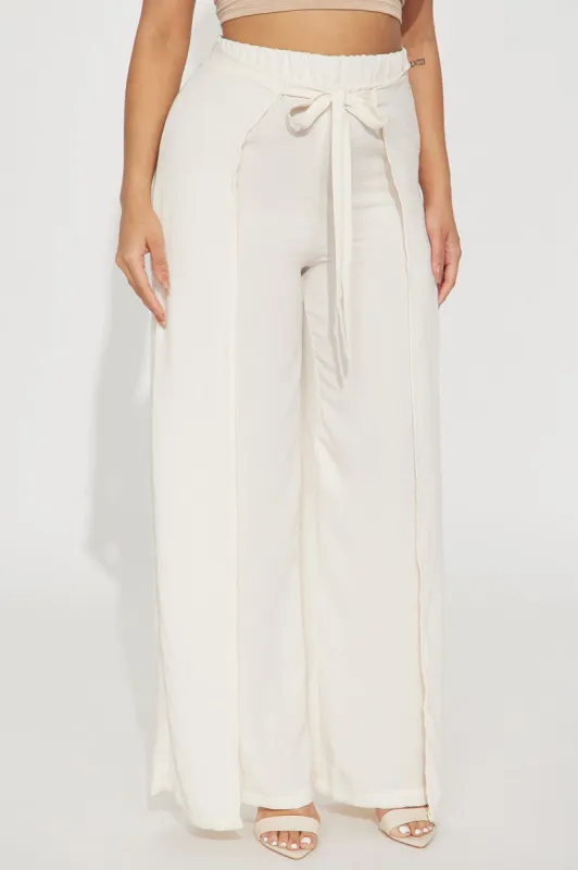Off To Better Things Wide Leg Pant - Cream sold by Fashion Nova