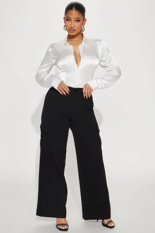 Lookin' Cute Cargo Trouser Pant - Black sold by Fashion Nova
