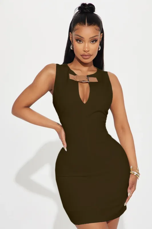 Nico Mini Dress - Olive sold by Fashion Nova