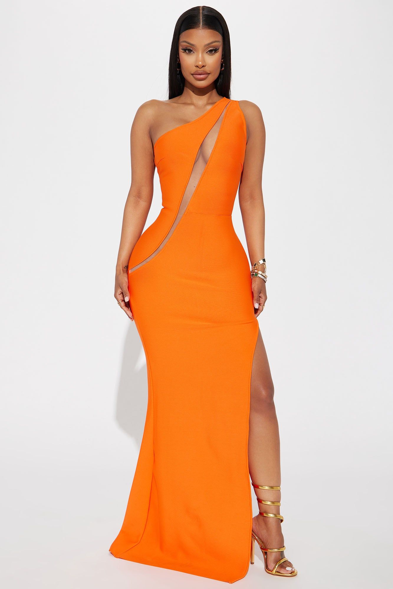 Sloan Bandage Maxi Dress - Orange sold by Fashion Nova