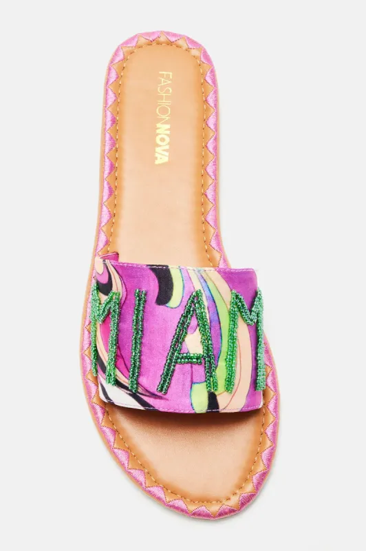 Summer Abroad Sandals - Fuchsia/combo sold by Fashion Nova