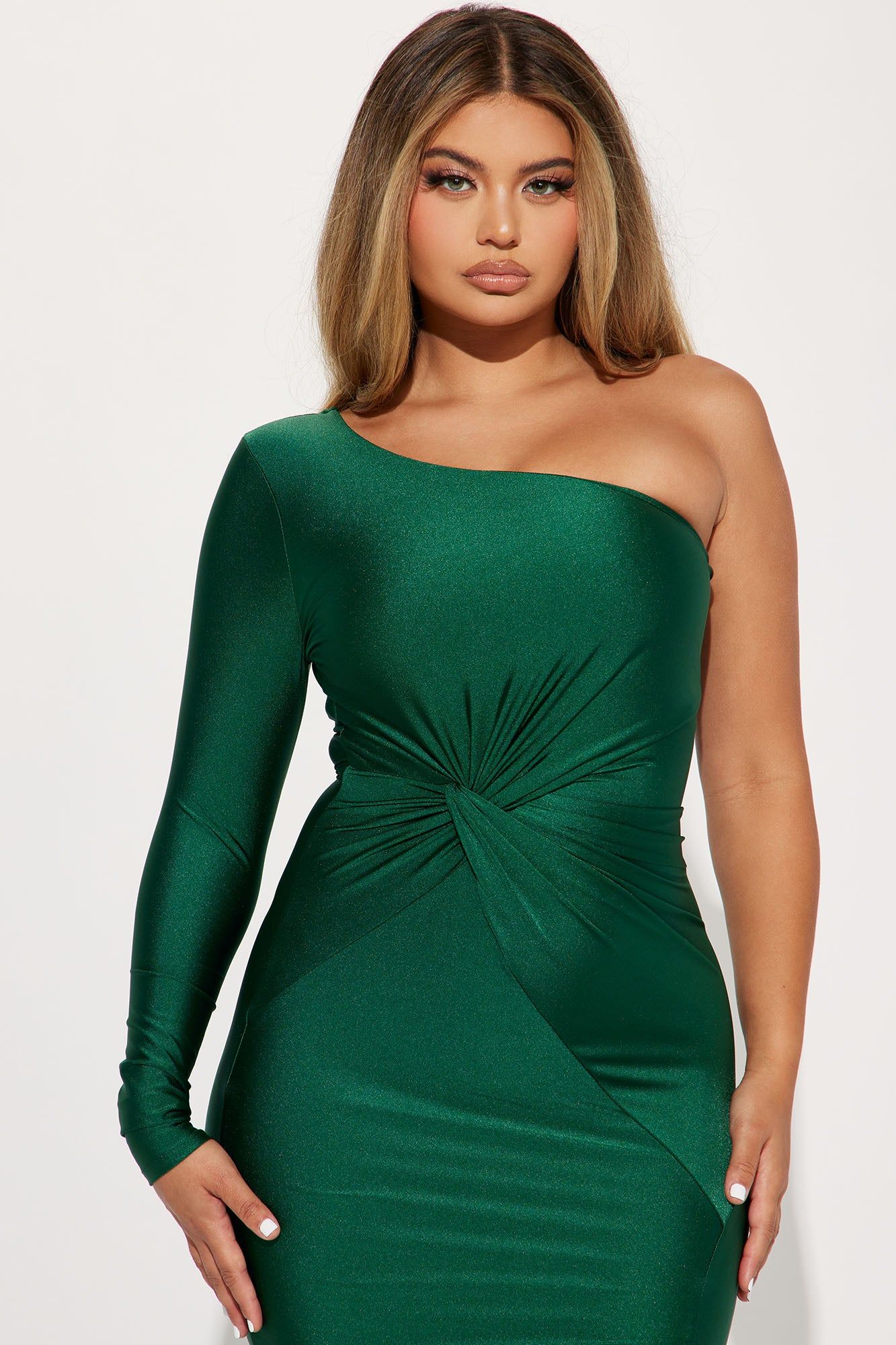 Tori One Shoulder Gown - Hunter sold by Fashion Nova product image thumbnail 2