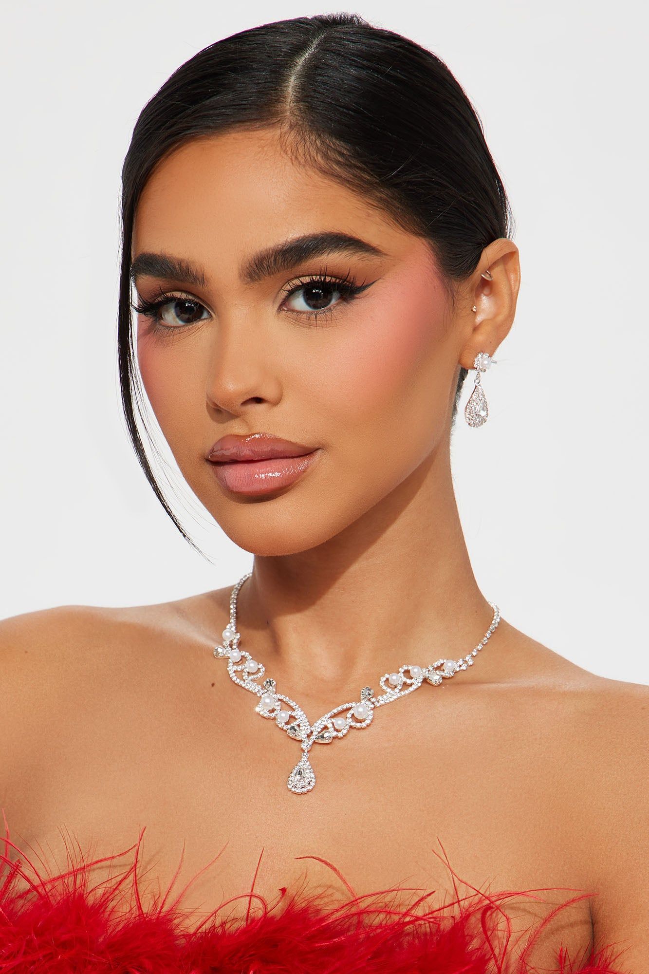 Beautiful Lies Necklace And Earring Set - Silver sold by Fashion Nova product image thumbnail 2