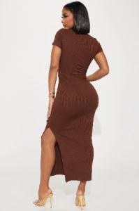 Karissa Ribbed Maxi Dress - Brown sold by Fashion Nova