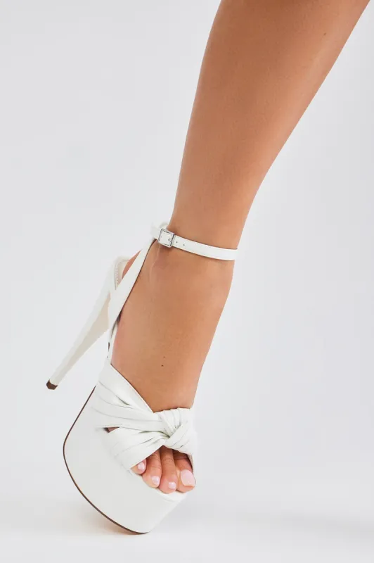 Finding My Way Heeled Sandals - White sold by Fashion Nova
