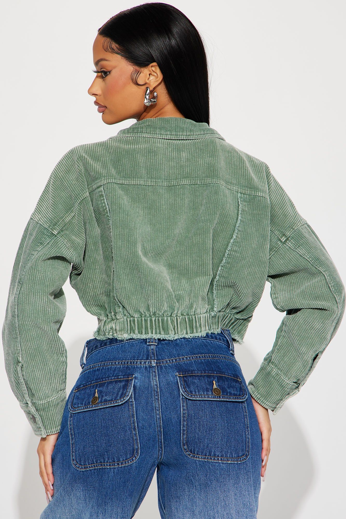 No Time Off Washed Jacket - Olive sold by Fashion Nova product image thumbnail 3