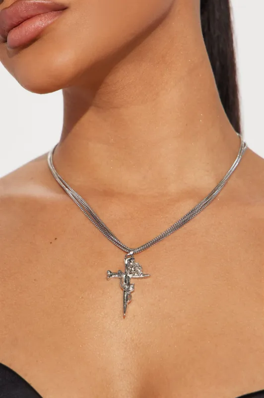 Save Our Romance Necklace - Silver sold by Fashion Nova