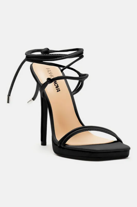 Mariana Wrap Up Heels - Black sold by Fashion Nova