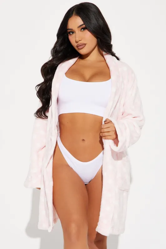 Chill Mode Plush PJ Robe - Pink/combo sold by Fashion Nova