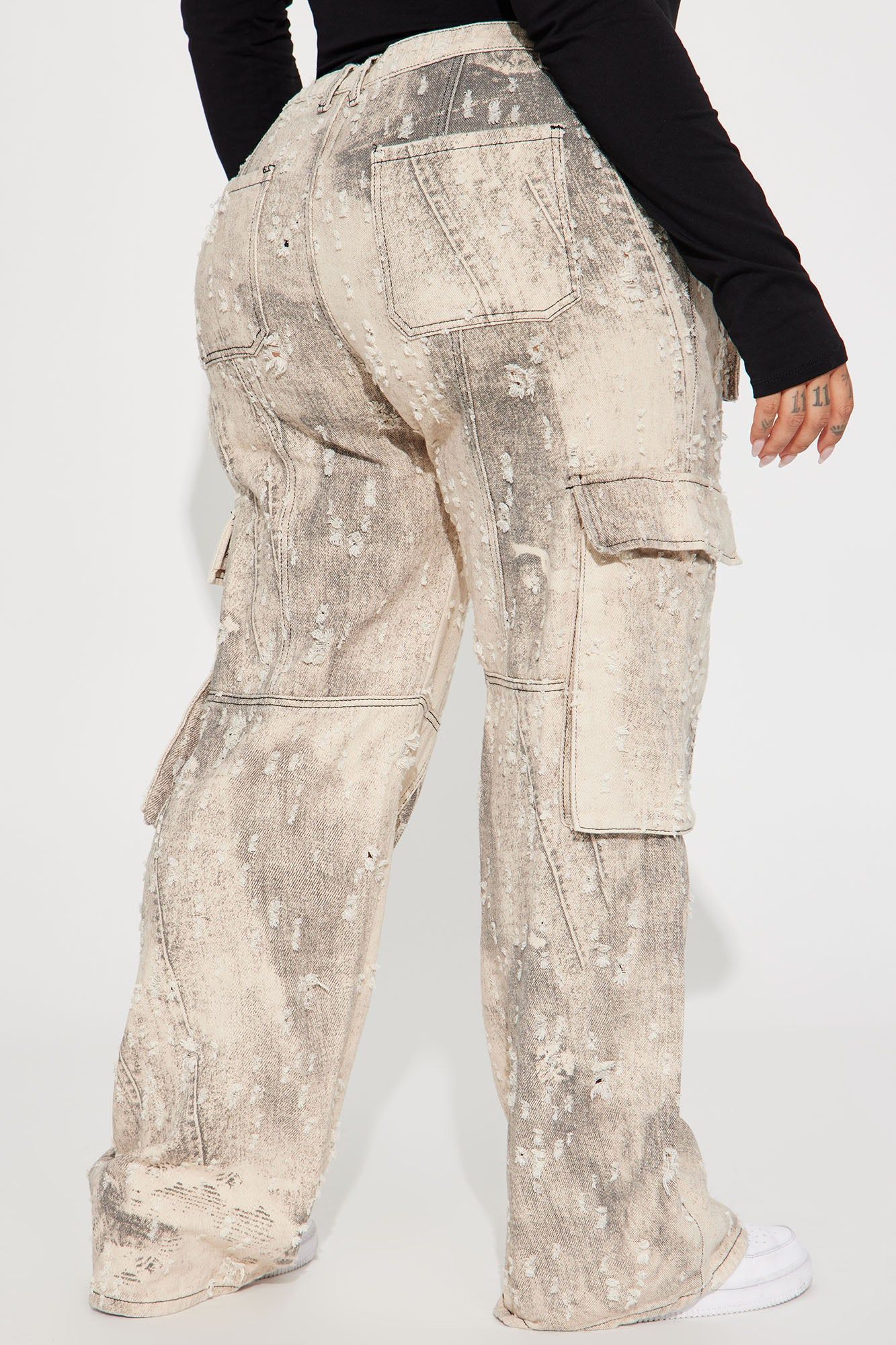 Moving Different Mineral Wash Cargo Pant - Ivory/combo sold by Fashion Nova product image thumbnail 7