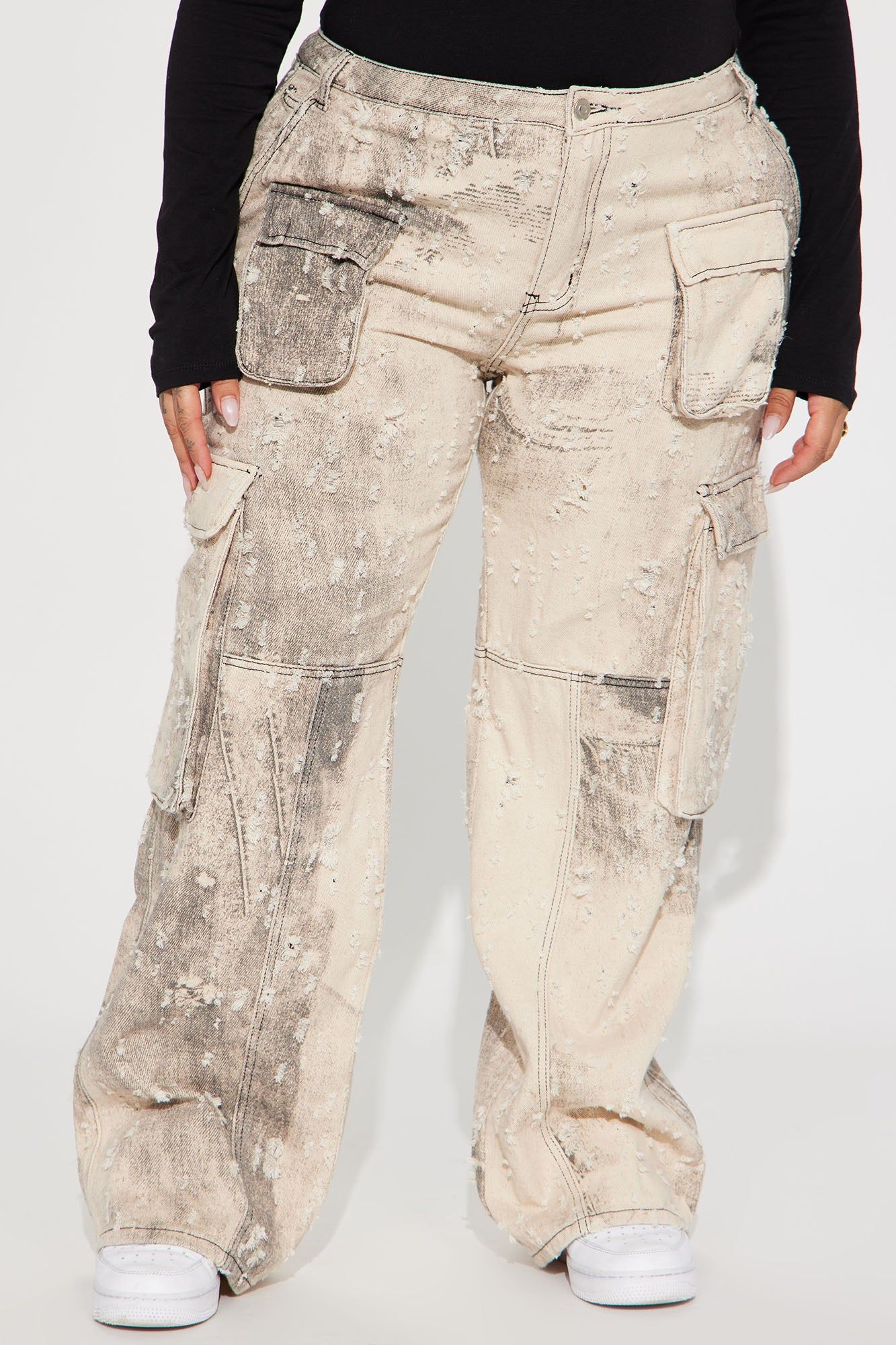 Moving Different Mineral Wash Cargo Pant - Ivory/combo sold by Fashion Nova product image thumbnail 6