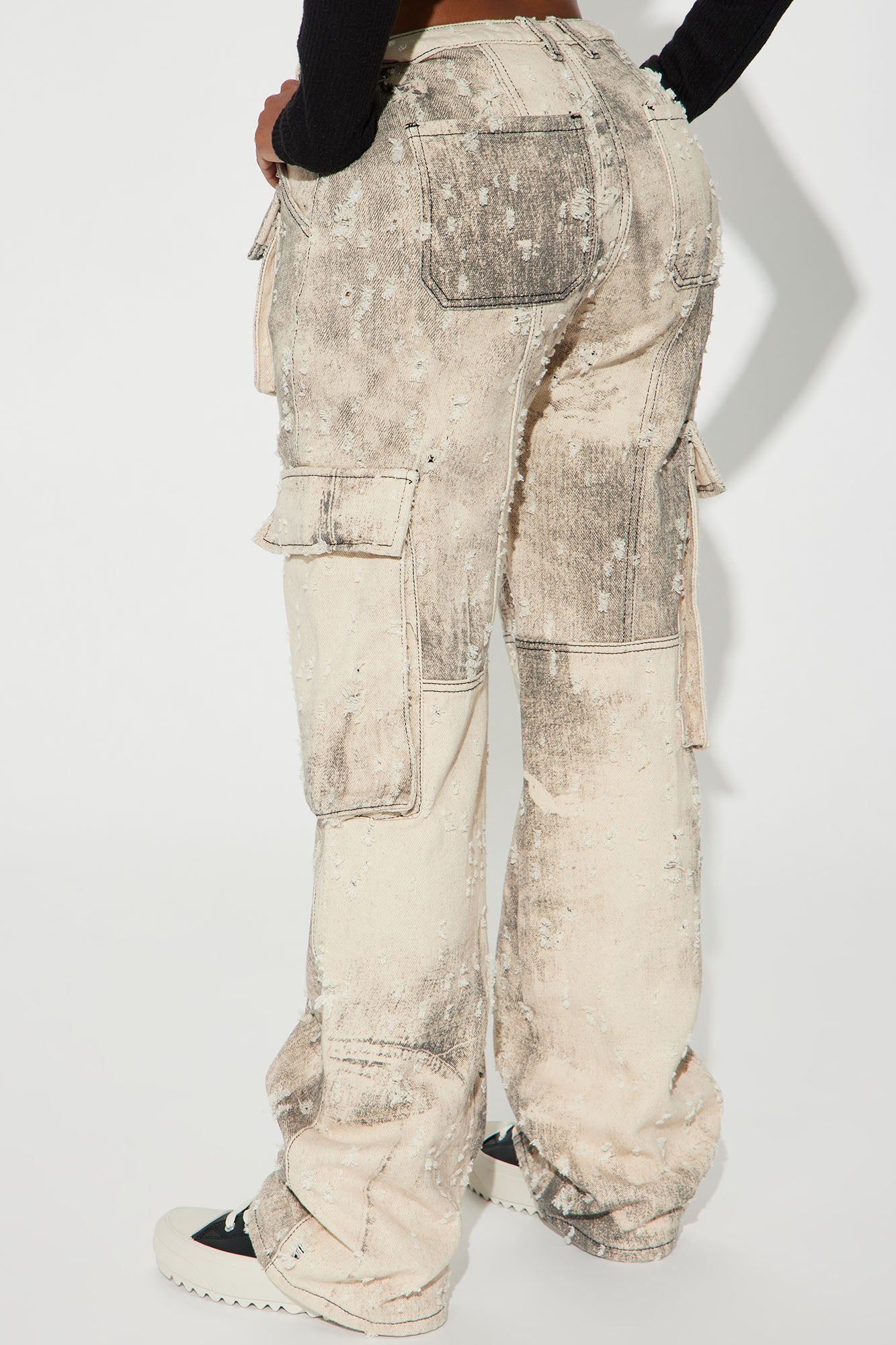 Moving Different Mineral Wash Cargo Pant - Ivory/combo sold by Fashion Nova product image thumbnail 4