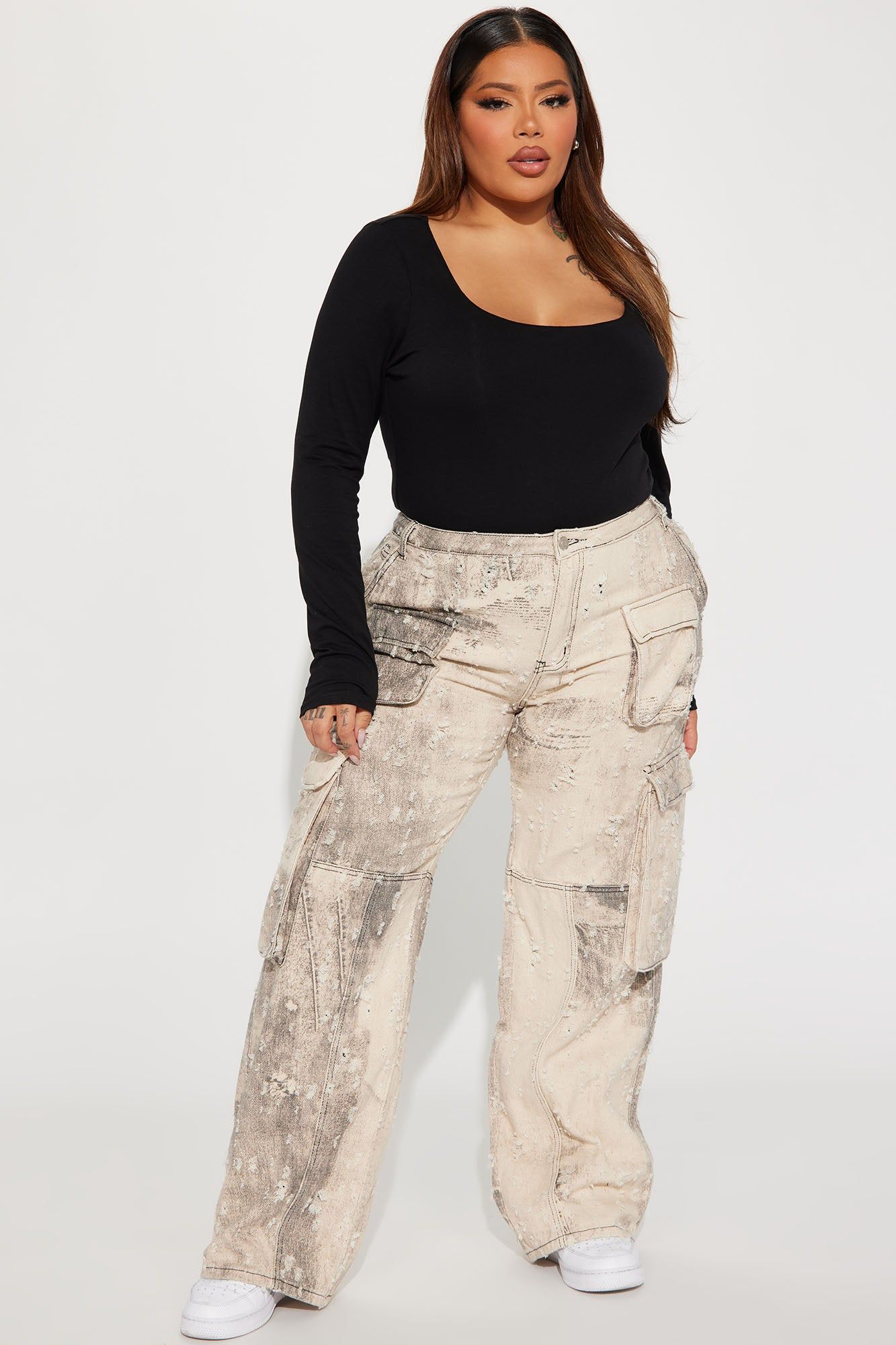 Moving Different Mineral Wash Cargo Pant - Ivory/combo sold by Fashion Nova product image thumbnail 5
