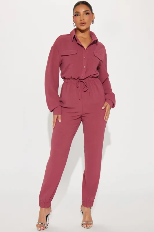 Malakai Jumpsuit  - Marsala sold by Fashion Nova