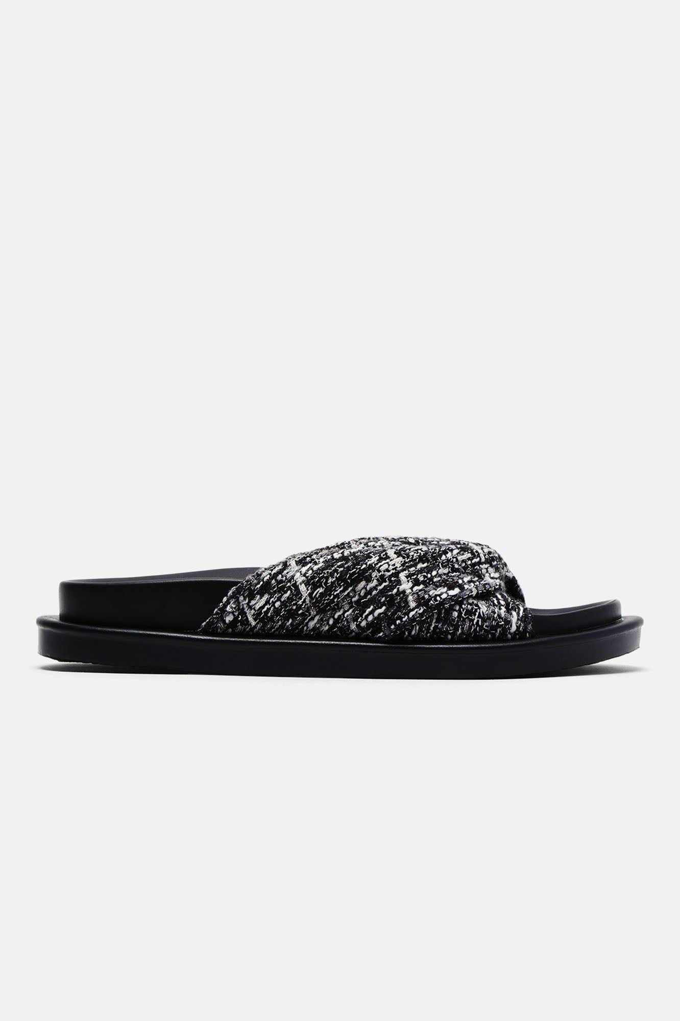 Cassandra Tweed Slides - Black sold by Fashion Nova product image thumbnail 4