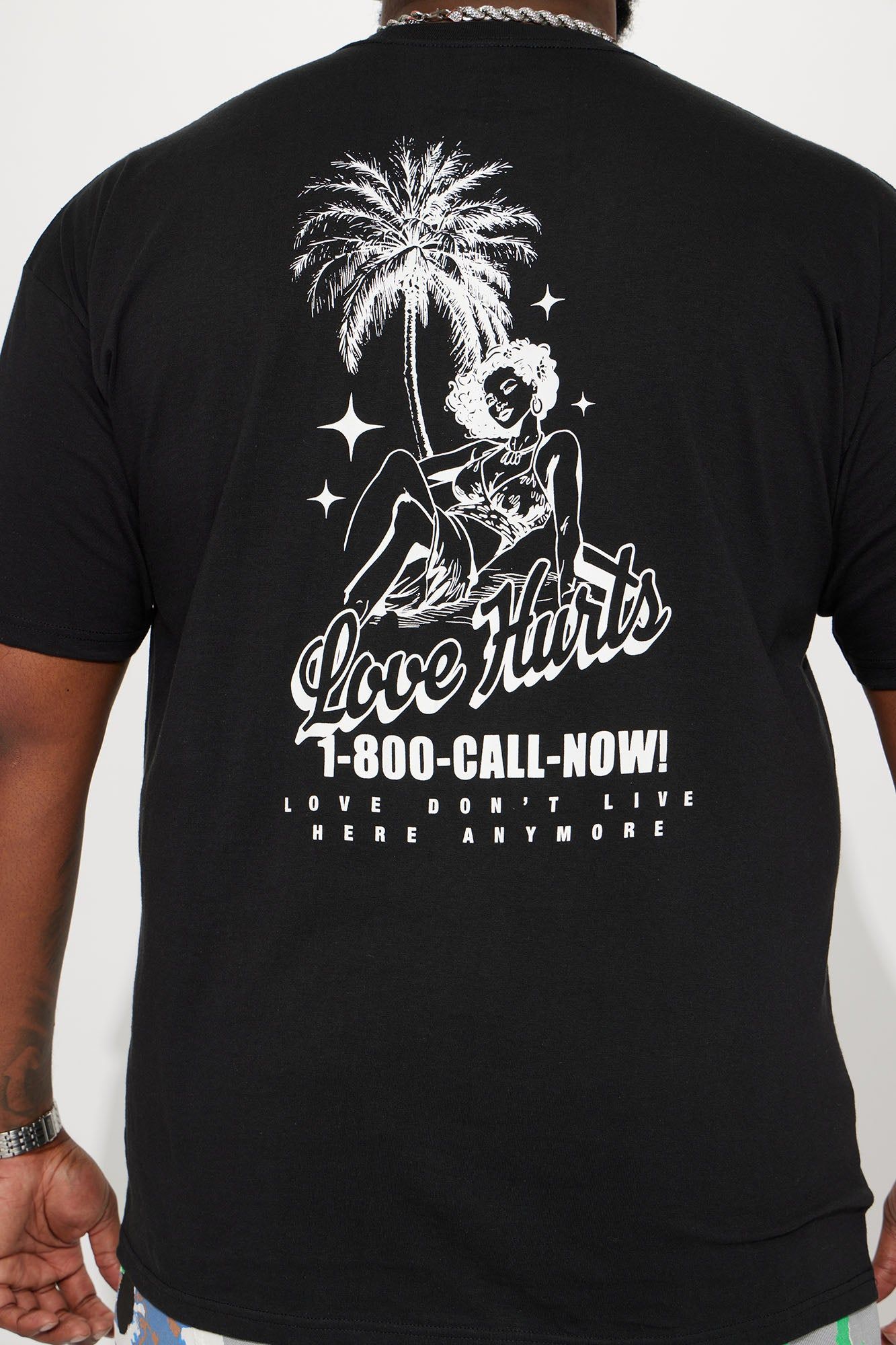 Love Hurts Call Now Short Sleeve Tee - Black sold by Fashion Nova product image thumbnail 8