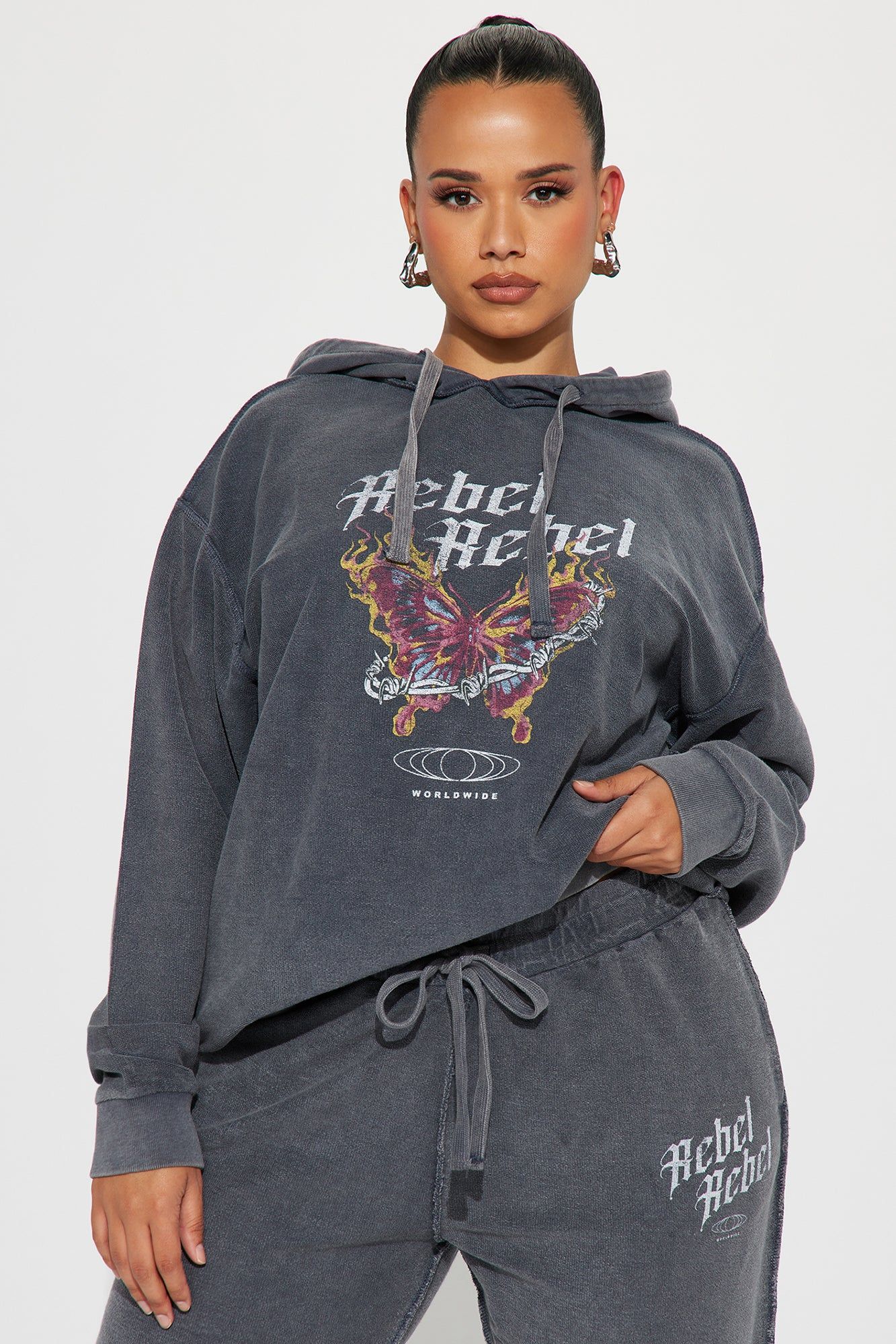 Always A Rebel Sweatsuit - Charcoal sold by Fashion Nova product image thumbnail 7