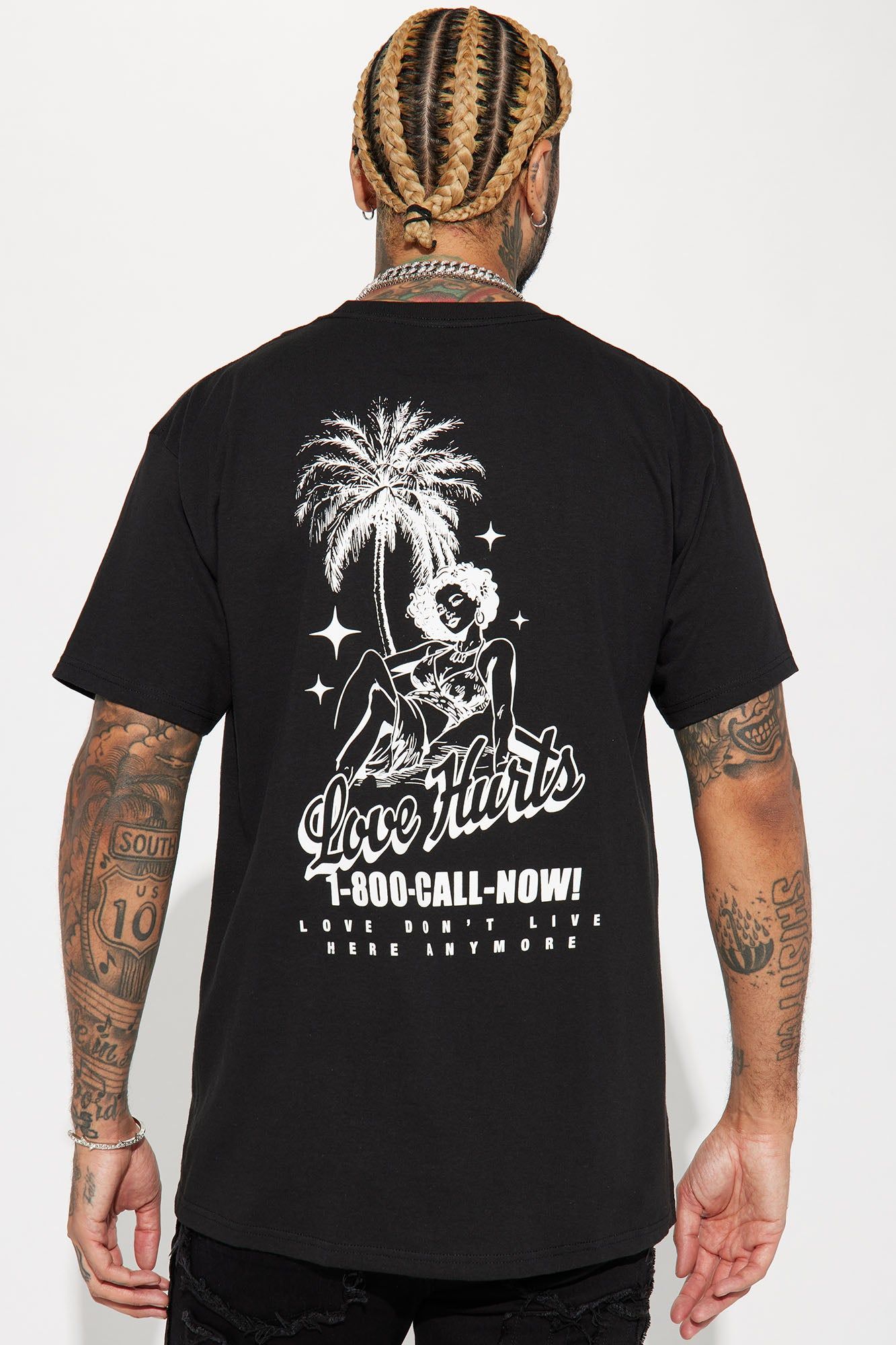 Love Hurts Call Now Short Sleeve Tee - Black sold by Fashion Nova product image thumbnail 5