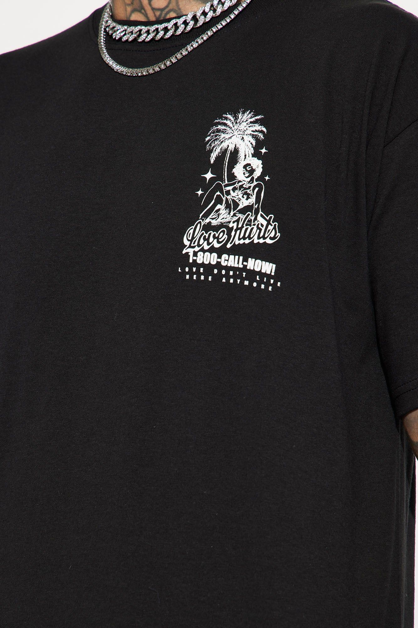 Love Hurts Call Now Short Sleeve Tee - Black sold by Fashion Nova product image thumbnail 4