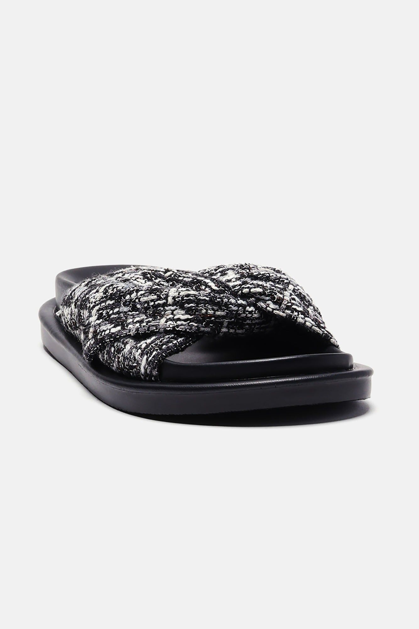Cassandra Tweed Slides - Black sold by Fashion Nova product image thumbnail 2