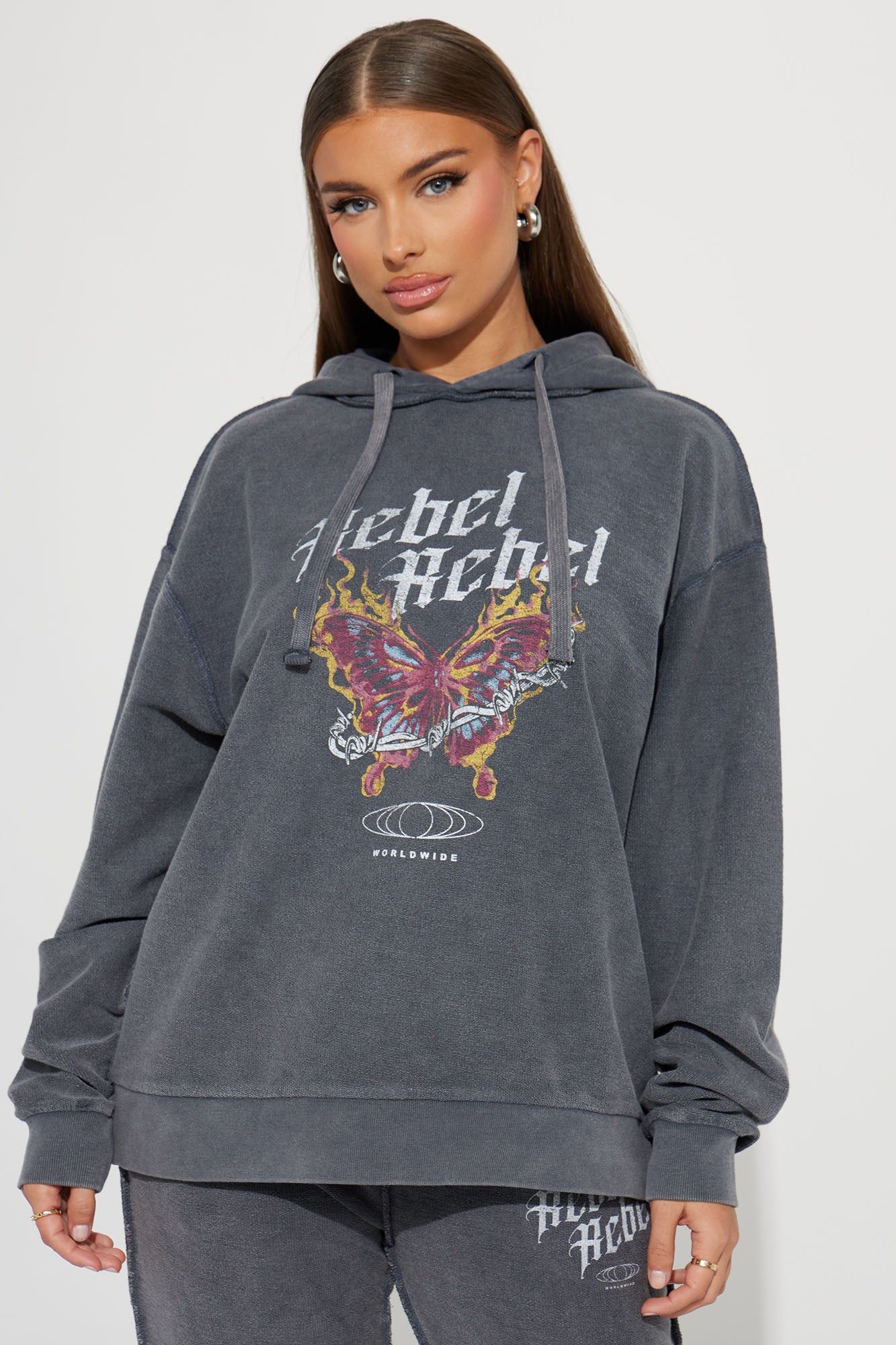 Always A Rebel Sweatsuit - Charcoal sold by Fashion Nova product image thumbnail 2