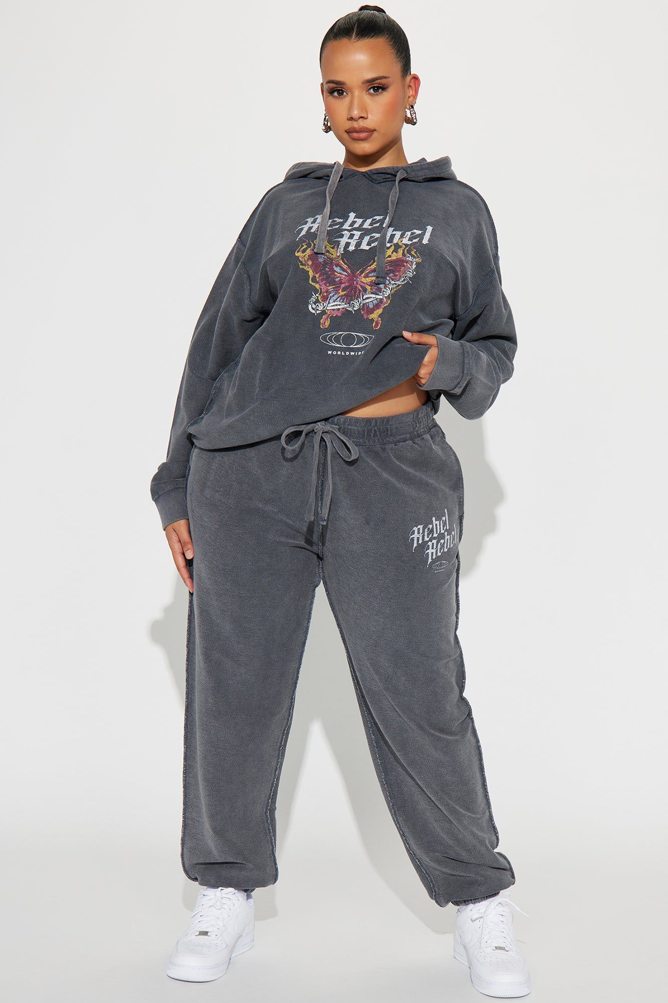 Always A Rebel Sweatsuit - Charcoal sold by Fashion Nova product image thumbnail 6