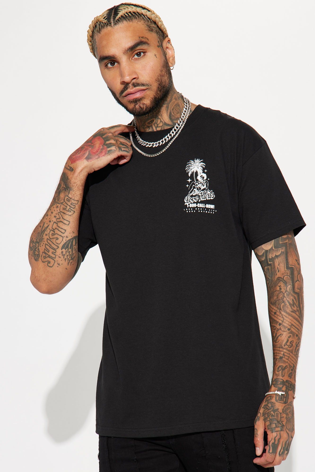 Love Hurts Call Now Short Sleeve Tee - Black sold by Fashion Nova