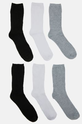 6 Pack Ribbed Socks - Black/combo sold by Fashion Nova
