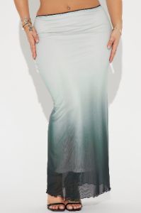 Views Ombre Mesh Maxi Skirt - Sage/combo sold by Fashion Nova