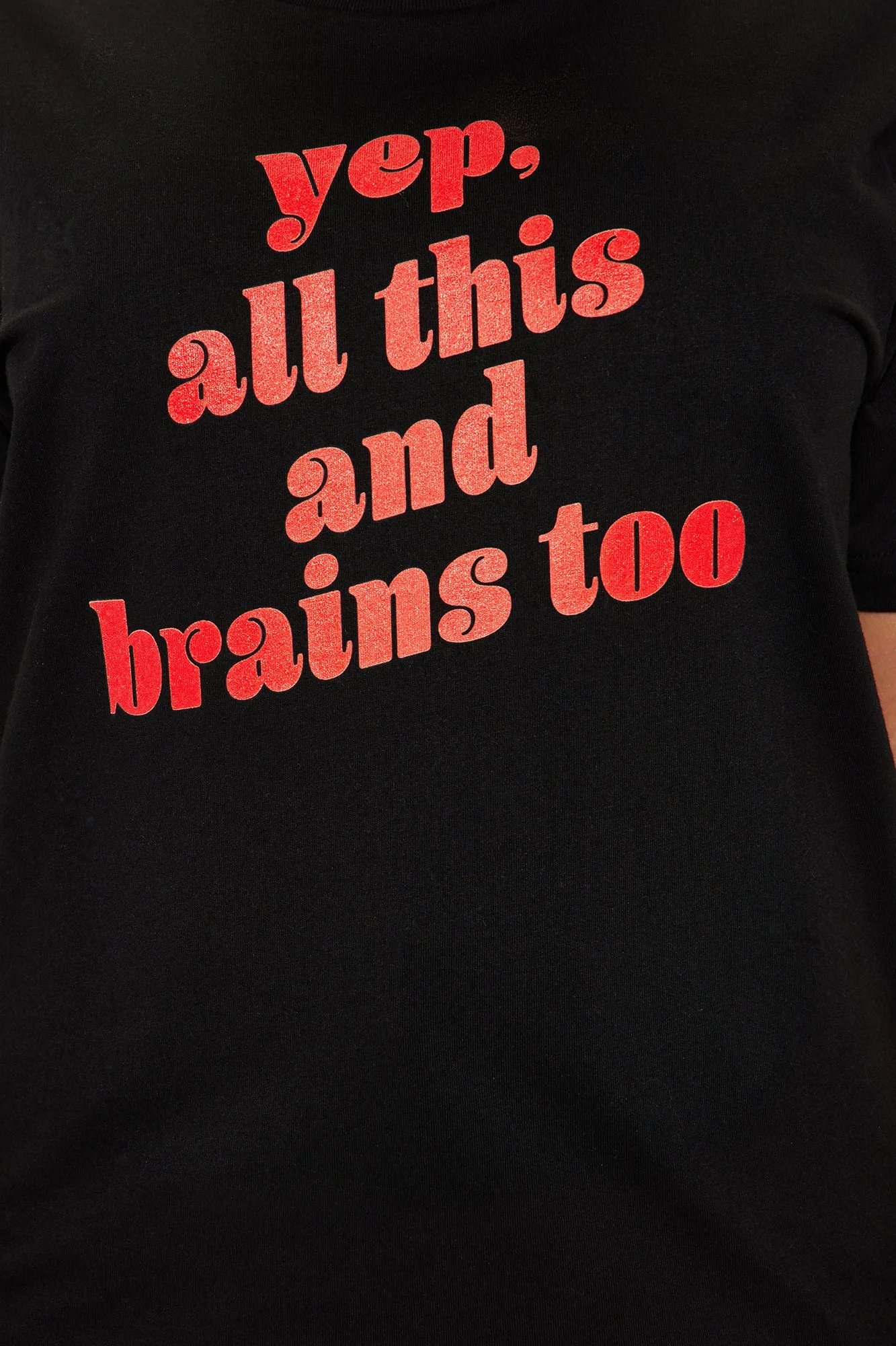 Beauty And Brains Graphic Tee - Black sold by Fashion Nova product image thumbnail 3