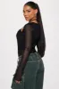 Melanie Mesh Bodysuit - Black sold by Fashion Nova