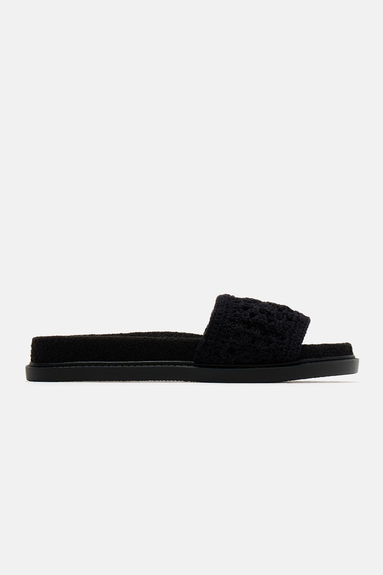 Laid Back Vacay Crochet Slides - Black sold by Fashion Nova product image thumbnail 4