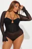 Melanie Mesh Bodysuit - Black sold by Fashion Nova