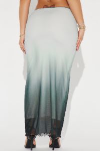 Views Ombre Mesh Maxi Skirt - Sage/combo sold by Fashion Nova