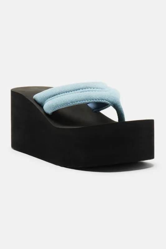Meet Me Poolside Wedges - Denim sold by Fashion Nova