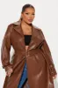 Fatal Attraction Croc Faux Leather Trench - Chocolate sold by Fashion Nova